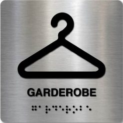 taktile skilter garderobe børstet alu panel