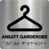 Taktile skilter - Ansatt Garderobe - Børstet Alu Panel