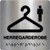 Taktile skilter - Herregarderobe - Børstet Alu Panel