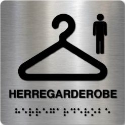 Taktile skilter - Herregarderobe - Børstet Alu Panel