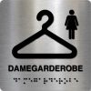 Taktile skilter - Damegarderobe - Børstet Alu Panel