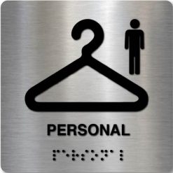 Taktile skilter - Personal Garderobe Herre - Børstet Alu Panel