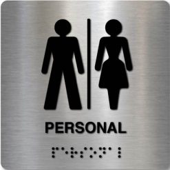 Taktile skilter - Personal Toalett - Børstet Alu Panel
