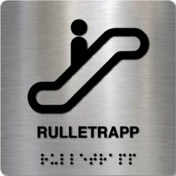 Taktilt skilt - Rulletrapp - Børstet Alu Panel
