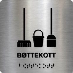 Taktile skilt - Bøttekott - Børstet Alu Panel