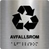 Taktilt skilt - Avfallsrom - Børstet Alu Panel
