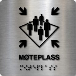 Taktilt skilt - Møteplass - Børstet Alu Panel