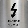 Taktilt skilt - EL-Tavle - Børstet Alu Panel