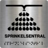 Taktilt skilt - Sprinkelsentral - Børstet Alu Panel