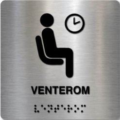 Taktilt skilt - Venterom - Børstet Alu Panel