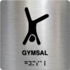 Taktilt skilt - Gymsal v2 - Børstet Alu Panel