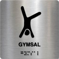 Taktilt skilt - Gymsal v2 - Børstet Alu Panel