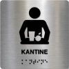 Taktilt skilt - Kantine - Børstet Alu Panel