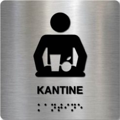 Taktilt skilt - Kantine - Børstet Alu Panel