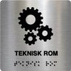 Taktilt skilt - Teknisk Rom - Børstet Alu Panel