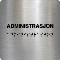 Taktilt skilt - Administrasjon - Børstet Alu Panel