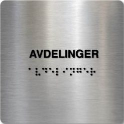 Taktilt skilt - Avdelinger - Børstet Alu Panel