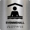 Taktilt skilt - Svømmehall - Børstet Alu Panel