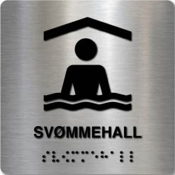 Taktilt skilt - Svømmehall - Børstet Alu Panel