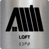 Taktilt skilt - Loft - Børstet Alu Panel