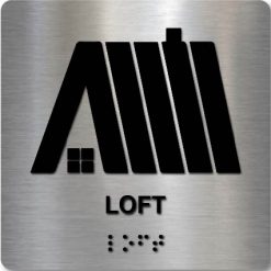 Taktilt skilt - Loft - Børstet Alu Panel