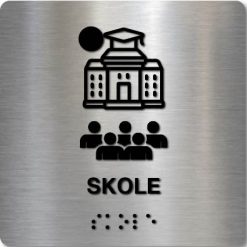 Taktilt skilt - Skole - Børstet Alu Panel