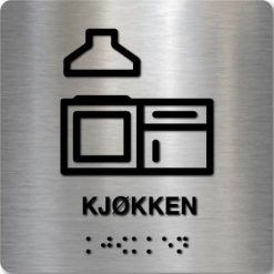 Taktilt skilt - Kjøkken - Børstet Alu Panel