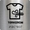 Taktilt skilt - Tørkerom - Børstet Alu Panel