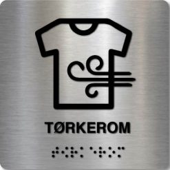 Taktilt skilt - Tørkerom - Børstet Alu Panel