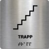 Taktilt skilt - Trapp - Børstet Alu Panel