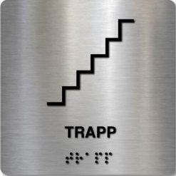 Taktilt skilt - Trapp - Børstet Alu Panel