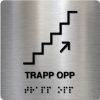 Taktilt skilt - Trapp Opp - Børstet Alu Panel
