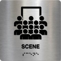 Taktilt skilt - Scene - Børstet Alu Panel