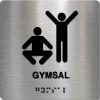 Taktilt skilt - Gymsal - Børstet Alu Panel
