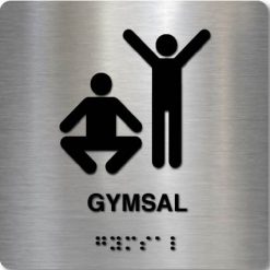 Taktilt skilt - Gymsal - Børstet Alu Panel