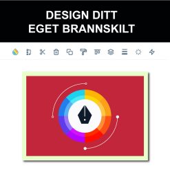 brannskilt med ditt eget design liggende format