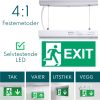 LED lysende nød- og rømningsskilt for tak, vegg eller utstikk - EXIT