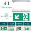 led lysende nød og rømningsskilt for tak, vegg eller utstikk pil venstre ned