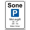 sone blå p maks 2t mot avgift til klokkeslett