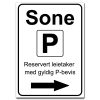 sone med pil høyre reservert leietaker med gyldig p bevis
