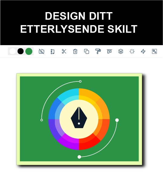 etterlysende skilt med ditt eget design liggende format