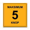 skilt 5 knop gul 50x50