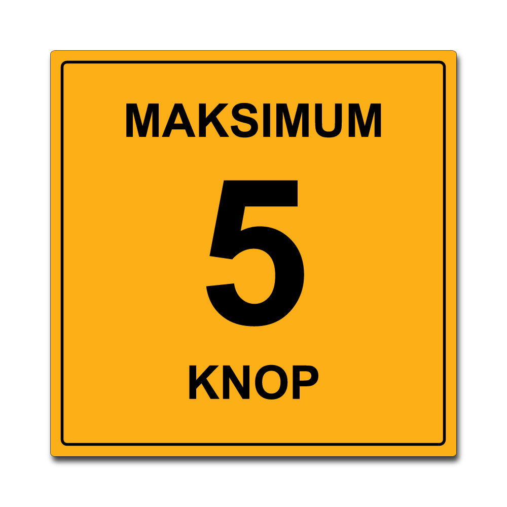 skilt 5 knop gul 50x50