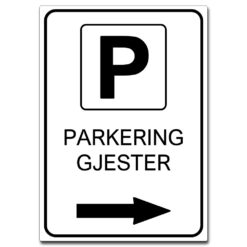 parkering gjester med p pil høyre