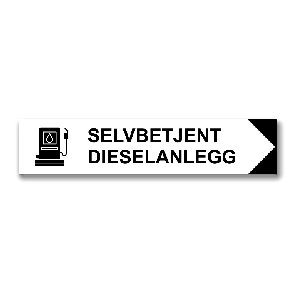 selvbetjent dieselanlegg pil høyre