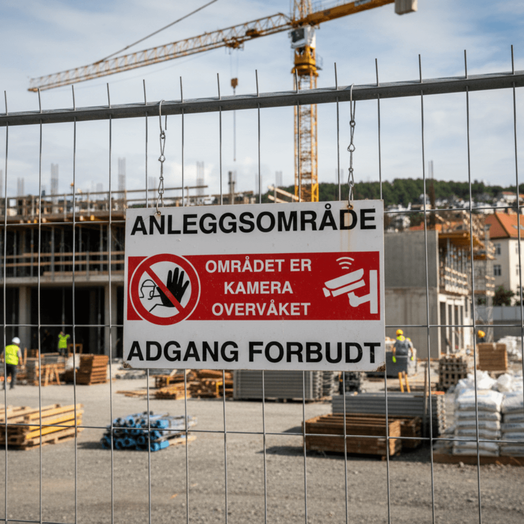 Byggeplass skilt