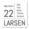 postkasseskilt gravert moderne layout 120x120mm