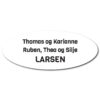 postkasseskilt oval minimalistisk 78x32mm