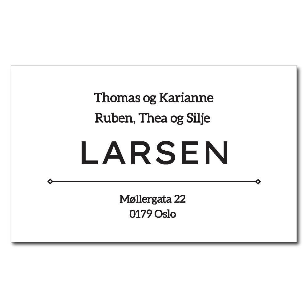 postkasseskilt – gravert – oversiktlig 94x58mm