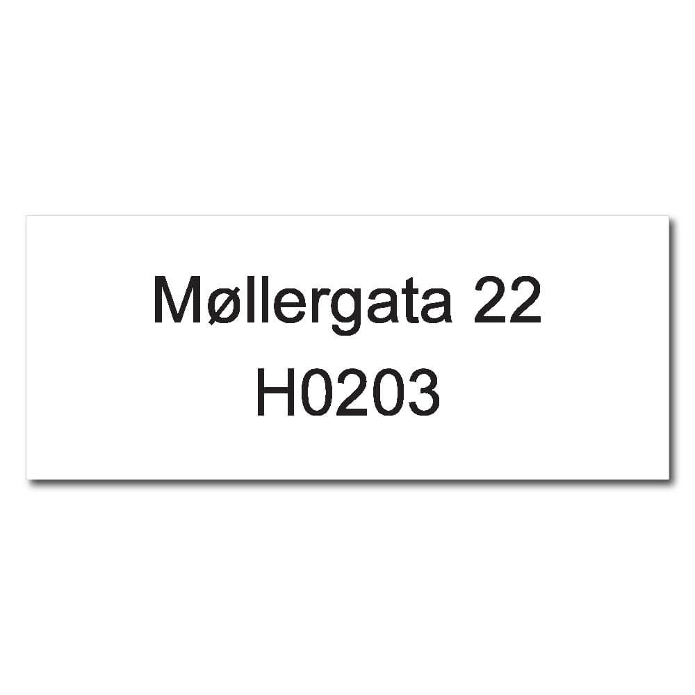 standard adressemerke gravert 78x32mm